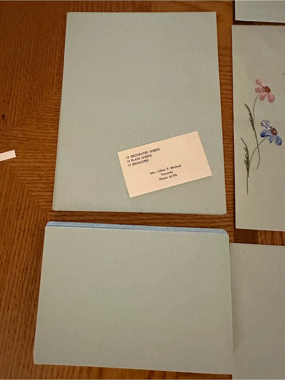 1 set of Vintage hand painted and crafted stationery set with 12 unique designs